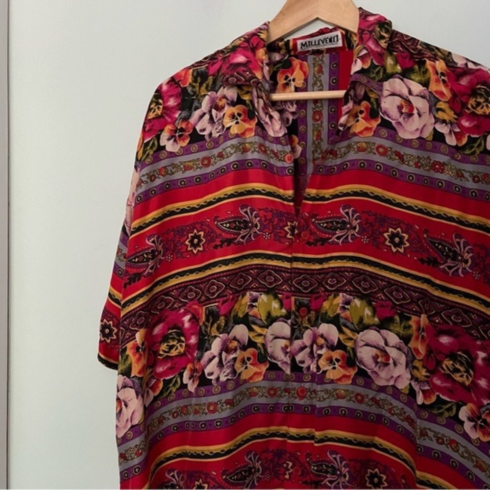 Silk Vintage Floral Camp Shirt